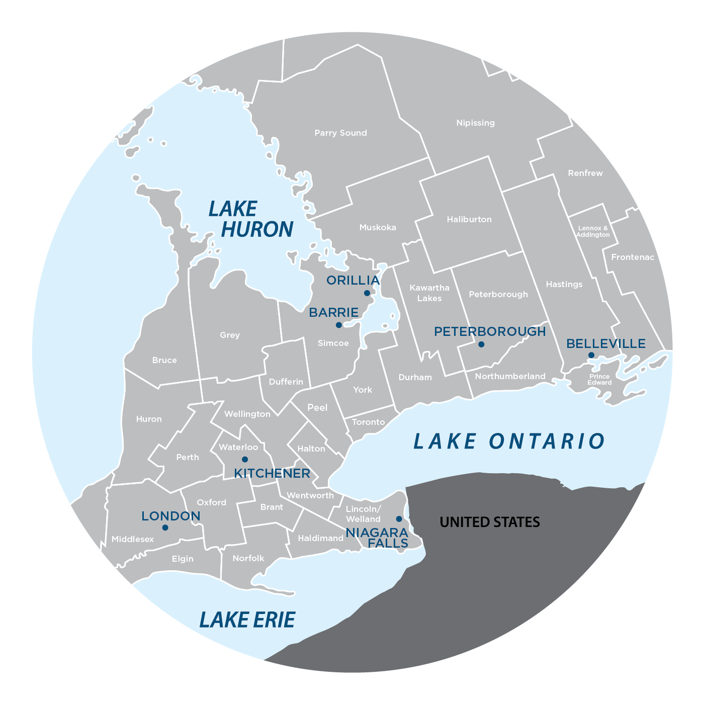 JJ Ontario Service Map